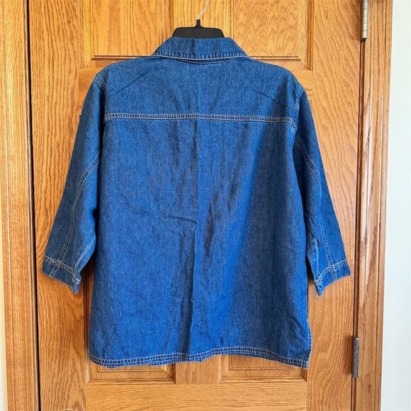 Susan Bristol Women's Embroidered Denim Shirt Jacket Blue Size S Vintage - Picture 2 of 6